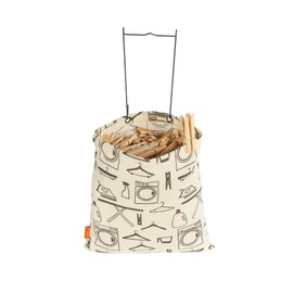 Hanging Clothespin Bag by Neatfreak - Wide Mouth Pin Collector Bag For Clothesline Clips & Wooden Laundry Pegs - Canvas Hanging Storage For Hanging Clothes Pins From Laundry Line - 28 x 2.2 x 30.5 Cm