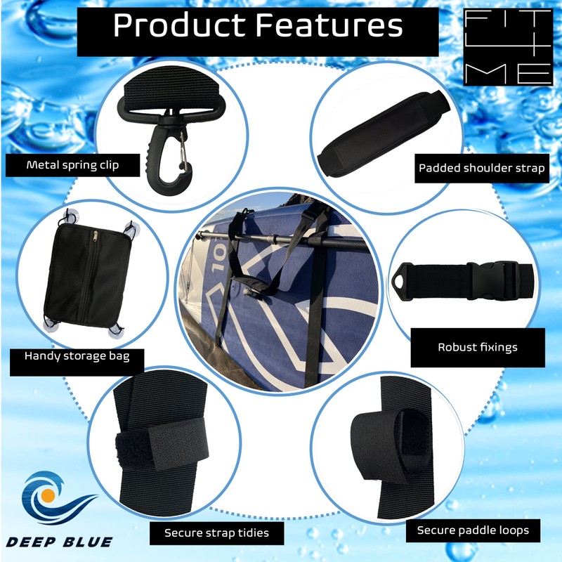 FIT 4 ME Deep Blue SUP Padded Shoulder Carry Strap