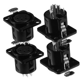 Levemolo 4 Piece Metal Xlr Seats 4 Pin Microphone Female Connectors Panel Mount for