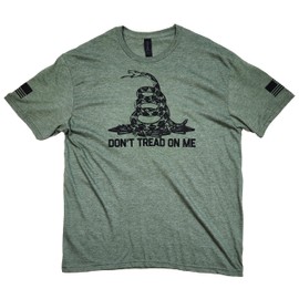 Don't Tread On Me T-Shirt (Heather Military Green, Large)