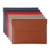 Eyintlofc PU Leather A4 File Folder Document Holder with 3