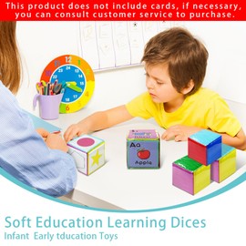 Gife Pocket Dice, DIY Education, Play Dice, Classroom, Soft Dice with Clear Bag, Large Teacher Dice, Learning Dice, Game Cube