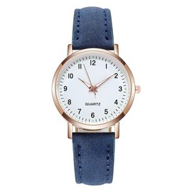 LIWEARE Women's Watch, Women's Analogue Quartz Watch with PU Leather Strap, Watches Women's Simple Business Classic Watch Casual Quartz Watch Luminous Watch, blue, Strap.