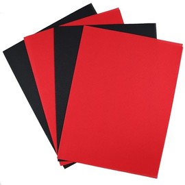 KCS 4/6 pc of 12" x 18"(30cmx45cm) 18CT Counted Cotton Aida Cloth Cross Stitch Fabric (4 pc, Red+Black)