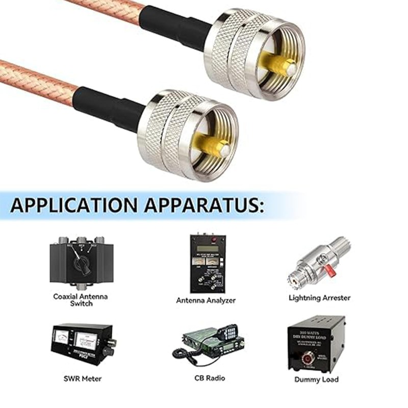 Superbat High Power CB Coax Cable 20ft UHF Male to