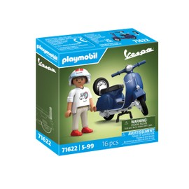 PLAYMOBIL Cars 71622 1969 Vespa 150 Sprint Veloce, Blue, Faithful Model for Collectors and Fans Includes Versatile Accessories and Removable Spare Wheel