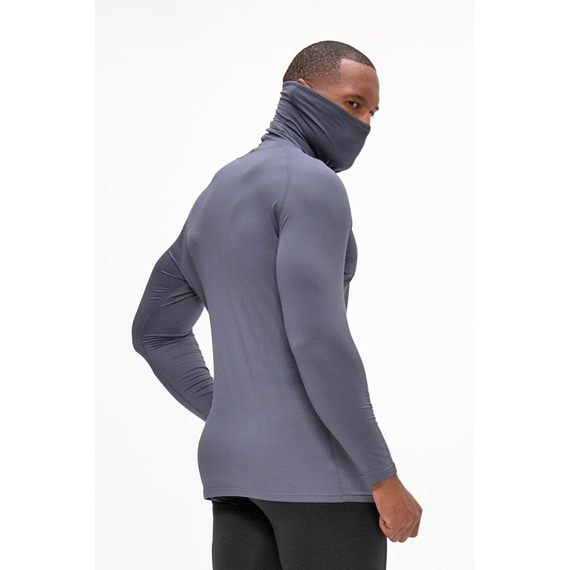 DEVOPS 2 Pack Men's Thermal Turtle Mock Neck Shirts, Compression