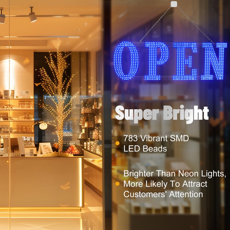 Lemonnova Large LED Open Signs for buiness with 13 Scene
