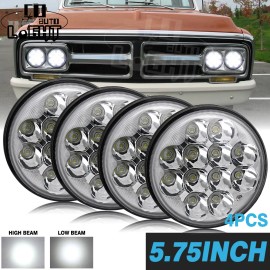 Colight 4PCS 5.75" 5-3/4" Round LED Headlights for GMC C15/C1500 1961-1972 Pickup C2500