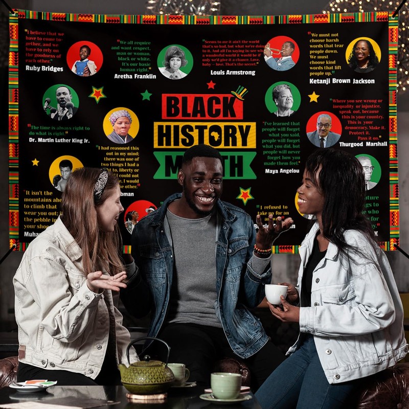Black History Month Banner Pan African American Backdrop Sign Juneteenth
