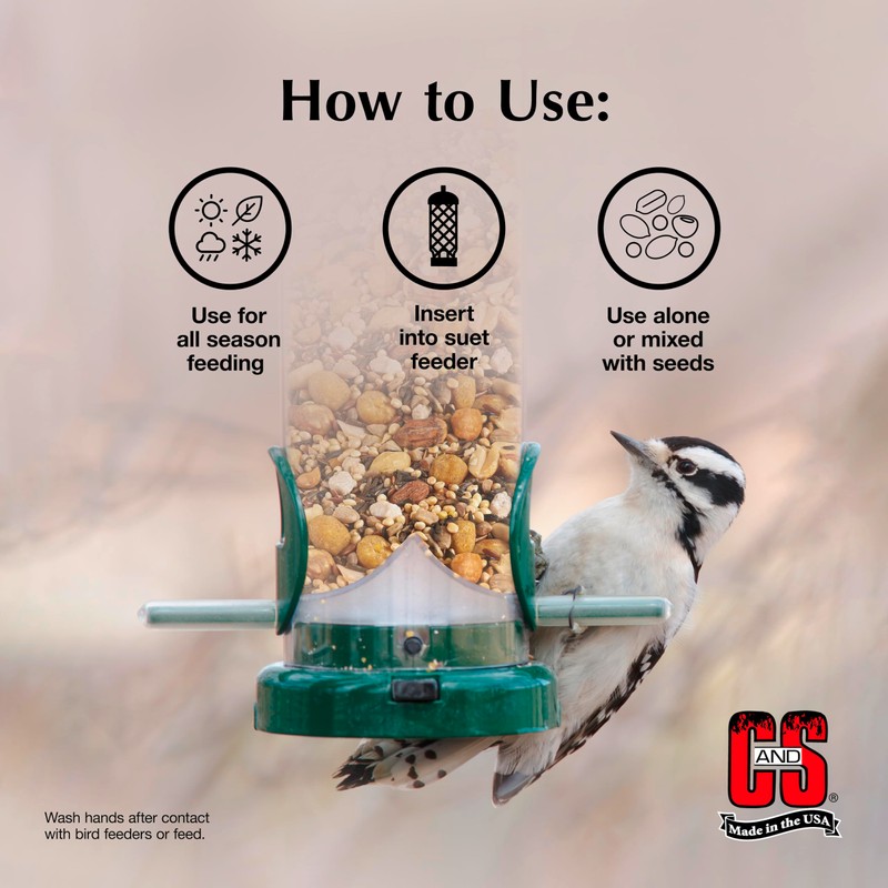 C&S Woodpecker Suet Nuggets, Outdoor Wild Bird Food for Woodpeckers,
