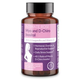 Intimate Rose Myo-Inositol & D-Chiro Inositol PCOS Supplement for Women - Hormone Balance & Ovarian Support - Ideal 40:1 Ratio, Vitamin D3 + Ashwagandha - Made in Canada