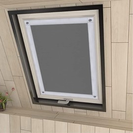 Eurohome 100% Blackout Skylight Roller Blind, No Drilling, Sun Protection, Blackout Roller Blind with Suction Cups for Windows, Grey, 60 x 78 cm