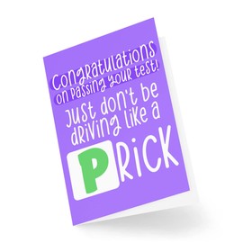 Funny Novelty Greeting Cards | Congrats On Passing Your Test | Passed Driving Test Driving Lessons 17 New Driver Funny Joke | CBH1230