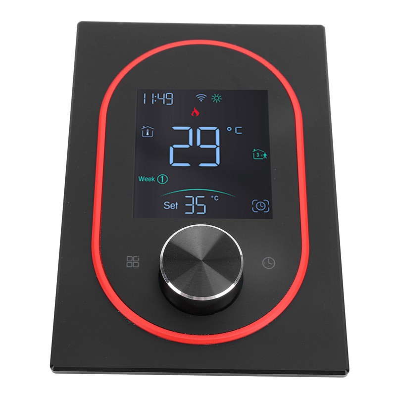 Smart Color Thermostat LCD Programmable Knob Control Touchscreen Water Heating