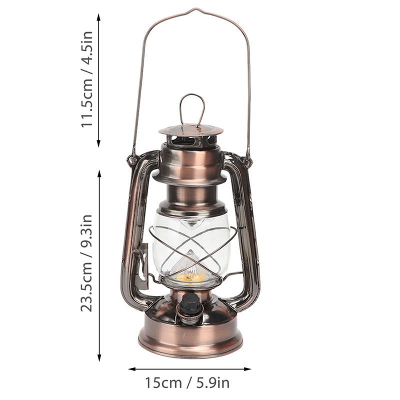 Vintage Camping Lantern 24h Battery Life USB Charging Detachable Lampshade