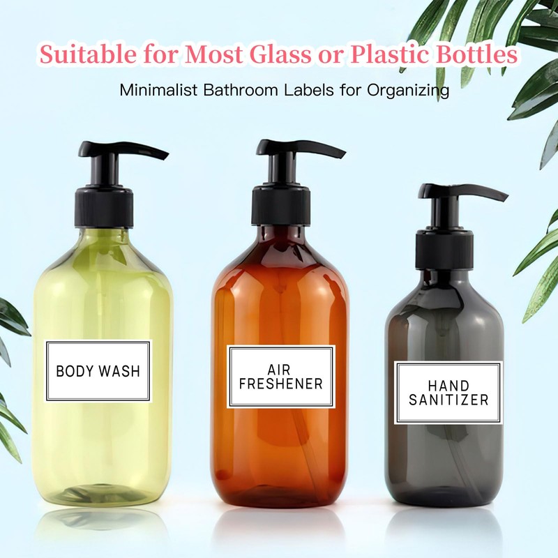 HVSWLY Waterproof Labels for Organizing, 48PCS Soap Dispenser Bottles Label