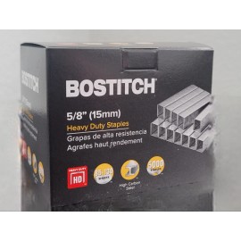 Staples 100,000 Staples (20 Boxes) Bostitch 5/8” (15mm) Heavy Duty Carbon Steel