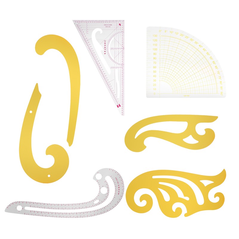 7pcs Sewing Rulers Kit French Curve Drafting Drawing Template Straight