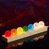 Ornalrist 7 Chakra Crystal Ball Ice Cracks Spheres with Wooden