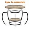 GreenForest Round Coffee Table with 2-Tier Open Storage, 27.6 inch