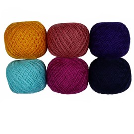 KCS 6 Balls of Pearl Cotton Thread Size 8 Needlework Embroidery Threads (19)