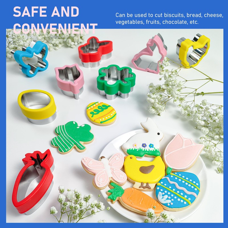8-Piece Easter Cookie Cutter Set, Bread Cutters for Children, Sandwich
