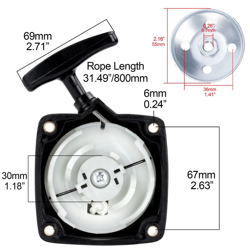Recoil Pull Starter Replacement for 43cc 49cc Pocket Bike Gas