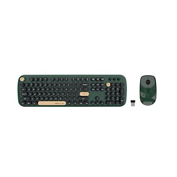 Colorful Wireless Computer Keyboards Mouse Combos, UBOTIE Polychrome Round Keycaps