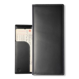 Slim RFID Blocking Wallet for Men – Genuine Leather Travel Wallet for Passport, Cards, Cash, with Smart Tracker Slot (Black)