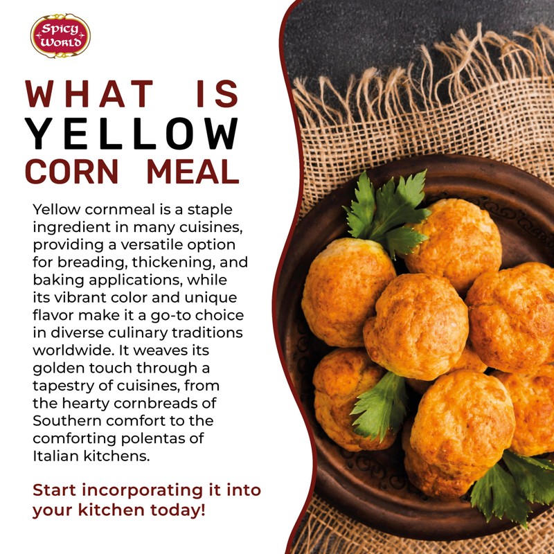 Spicy World Yellow Corn Meal Medium Grind 4 Pound (64oz)