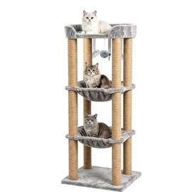 Cat Scratching Post, 4 Scratch Post, Cat Tower for Indoor Cats with Plush Cat Hammocks, Stable Cat Tree & Cat Perch, for Indoor Small Medium Large Cats (44.88'')