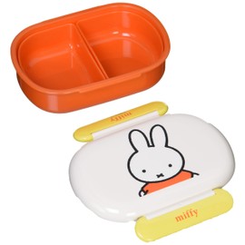 Kutsuwa MF567 Miffy Sealed Single Tier Oval Bento Box, White, Orange, Yellow, 9.1 fl oz (270 ml)