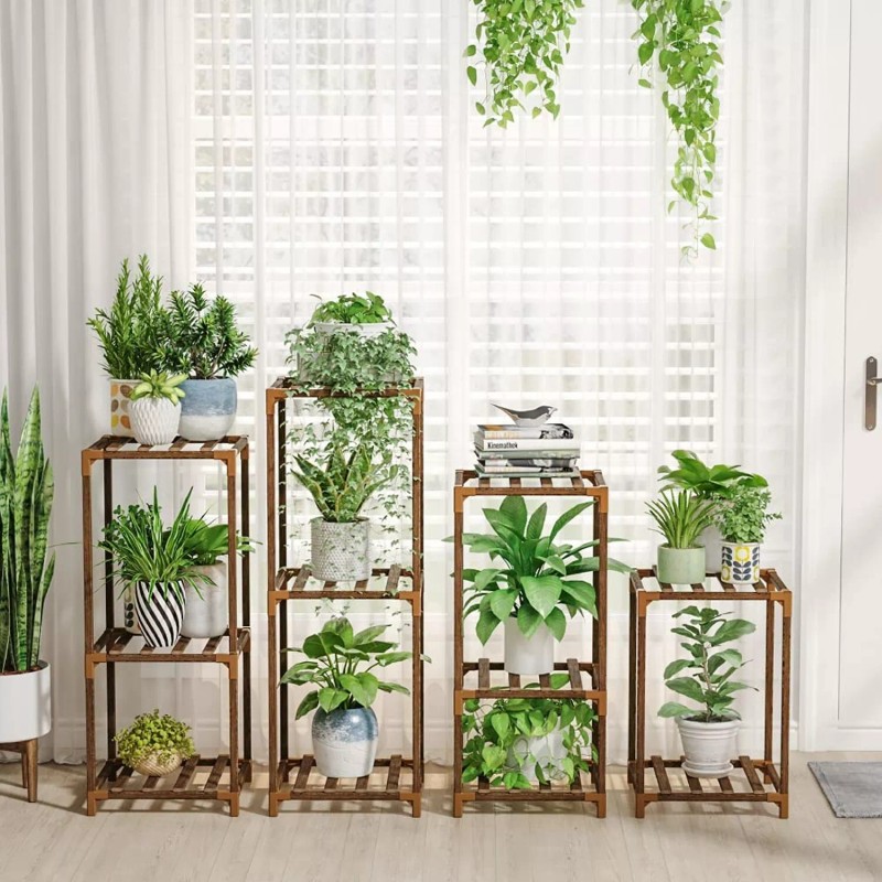 Bamworld 4 Sets of Package Plant Stands Indoor Combo Plant
