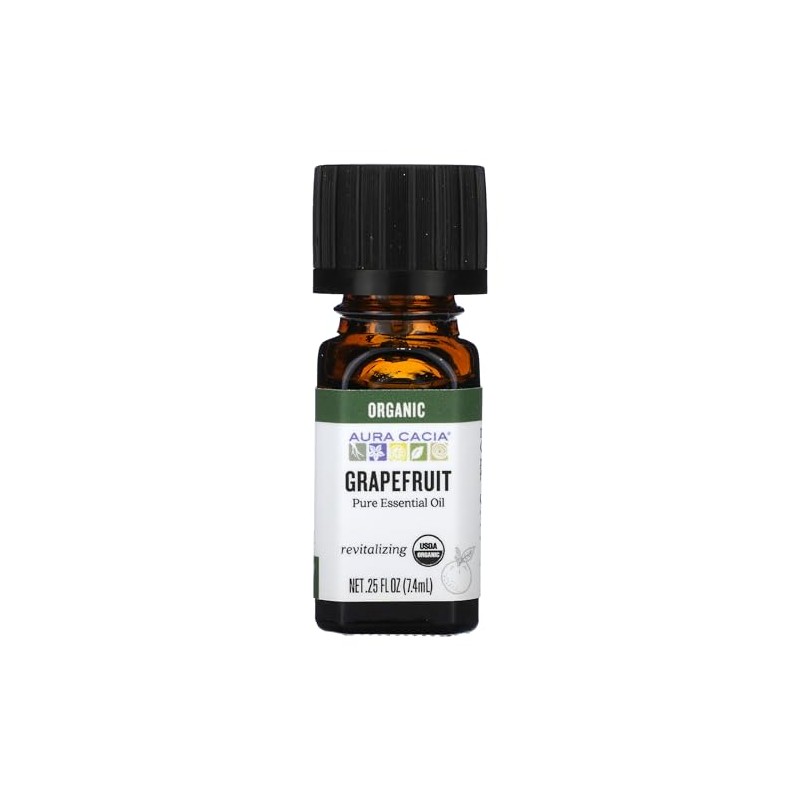 Aura Cacia 100% Pure Grapefruit Essential Oil | Certified Organic,