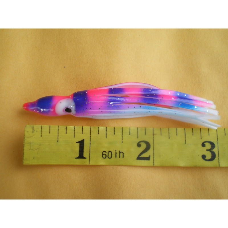 Unbranded 50 PCS. 3" (7.5cm.) BLUE SQUID SKIRT HOOCHIES, OCTOPUS