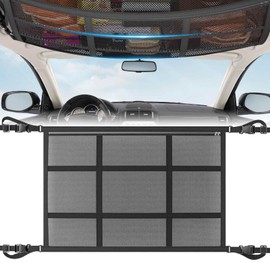 Luggage Net Car Roof, Double Layer Luggage Net, Car Net Roof Canopy with Zips, Net Car Storage Blanket, Large Capacity, Roof Car Net Organiser Net for SUV, Van, Truck, 80 x 55 cm