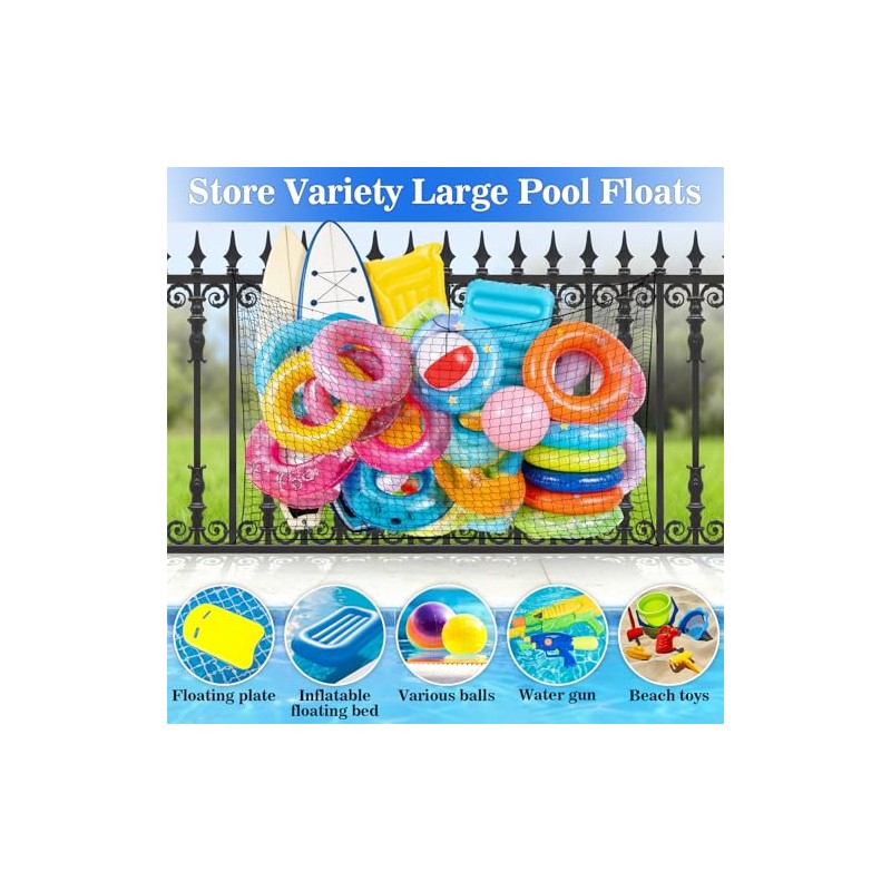2 PCS Extra Large Pool Float Storage Bags,79×47 in Hanging