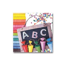 Home Fashion Lunch Napkin ABC 123 33X33 cm, Multi-Color, One Size