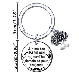 YUANSI Geschenk Pate Geschenk Pate Schlüsselanhänger Geschenk Pate Geburtstag Geschenk Paten Weihnachten Geschenk Tag Taufe Paten Originelles Geschenk Pate personalisiert, Farbe: silberfarben., L