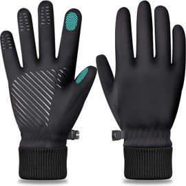FEWTUR Guantes de invierno para hombres y mujeres en clima frío, guantes térmicos con dedos de visualización táctil, guantes cálidos resistentes al agua para correr, bicicleta y senderismo