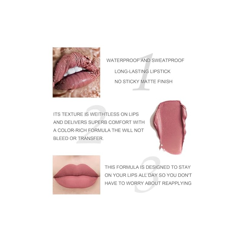 FARSEE12 kit de labiales, vaso antiadherente de larga duración, brillo