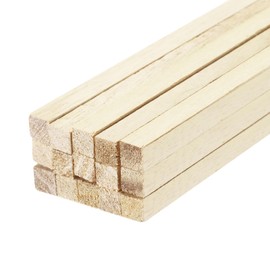 sourcing map Square Wooden Sticks, 10" x1/8" x1/8" Dowel Rod Unfinished Hardwood Stick Craft Twigs Log Stick for DIY Crafts Pack of 15