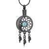 constantlife Moon Dreamcatcher Cremation Jewelry for Ashes Stainless Steel Memorial Pendant Urn Necklace Loved Ones Human Funeral Keepsake for Women Men (Black)
