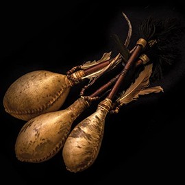 Shaman shakers Sounds like Rain or Ocean, goat skin, three sizes (Rain Medium)