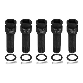 HARFINGTON 5pcs 1/2" Drive M19 Triple Square Impact Spline Bit Socket 19mm CR-MO Steel 12-Point Triple Square Sockets with Cotter Pin and O-ring for Power Drill Drivers Adapter