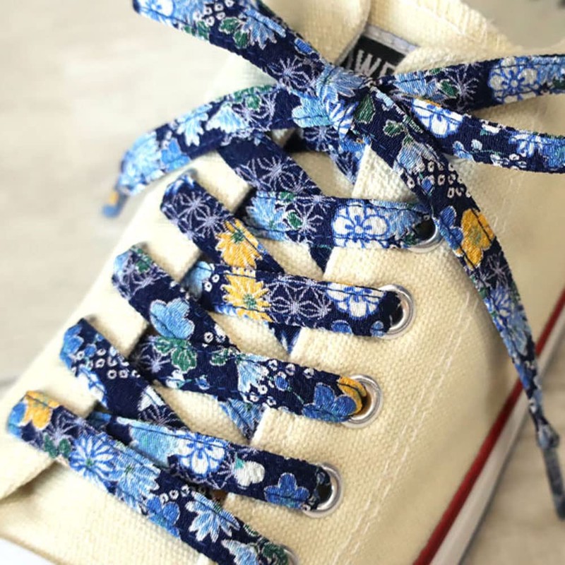 CocoLuck Crepe Shoelaces with Japanese Patterns, 46.1 inches (117 cm)