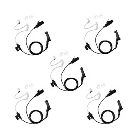 Sarcia Earpiece for Motorola XPR 7550e Earpiece 5 Pack,2 Wire Surveillance Kit Headset with Five Pair Medium Earmolds for Motorola APX6000 XPR6350 6550 6580 7350 7350e 7380 2 Way Radio Walkie Talkie