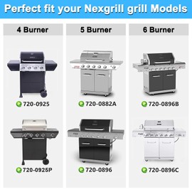 Adviace Replacement Parts for Nexgrill 720-0925P 720-0925 720-0882A 720-0896 720-0896B 720-0896E, Grease Tray, 4 Pack Burner Tubes & Ignitors & Flame Tamers for Nexgrill 4 Burner 720-0925P Gas Grill