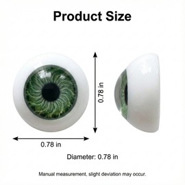 40PCS Realistic Acrylic Dome Eyes, 0.78" Half Round Craft Eyeballs, 5 Colors (8 Each), Plastic Mask & Doll Eyes for Halloween Props, Teddy Bear, Puppet, DIY Crafts